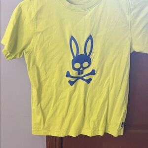 Psycho Bunny Yellow Kids T-Shirt with Blue Graphic